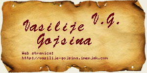 Vasilije Gojšina vizit kartica